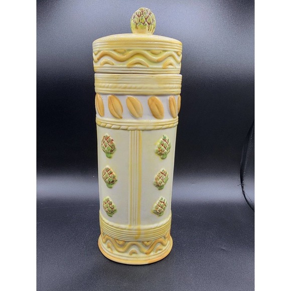 Unbranded Other - Vintage Ceramic Pasta Spaghetti Storage Container Artichoke Pasta TUSCAN Design